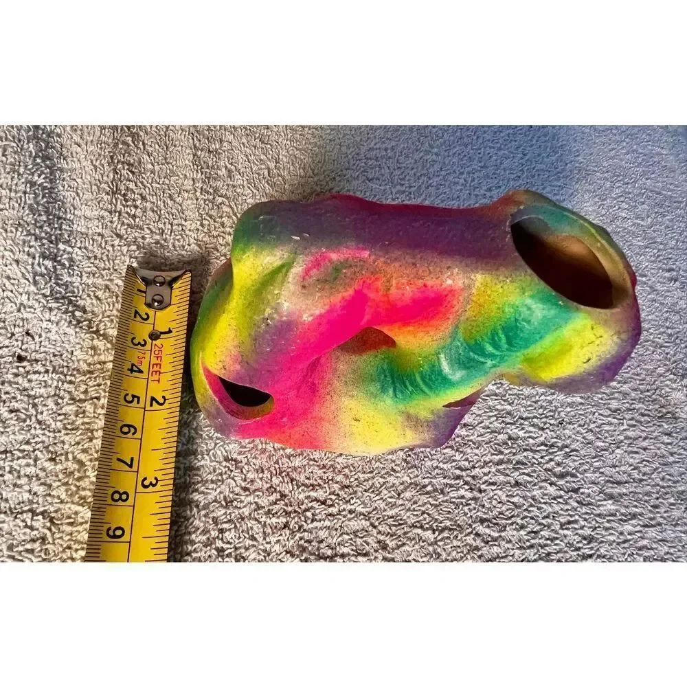 Vintage Neon Colors Ceramic Fish Aquarium Decoration, Swim Through Tower